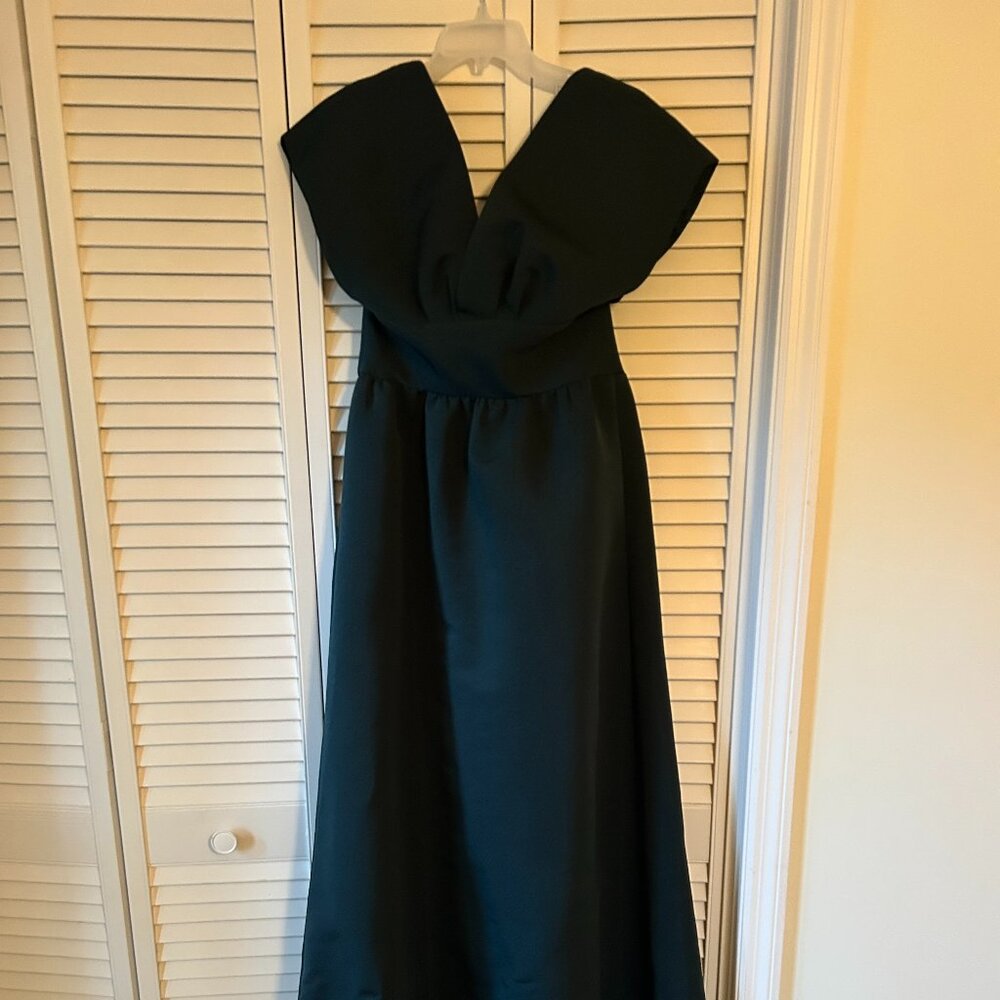 Amsale Kiernan Faille Bridesmaid Dress, Size 6, Emerald